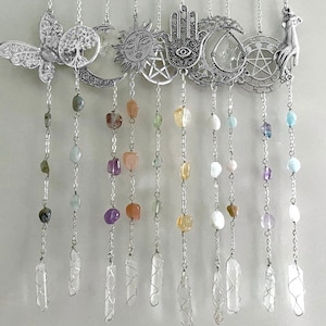 Crystal and Quartz Mobiles - Personalised - Choice of Charm and Crystal - Witchy Things - Handmade Boho Hangings