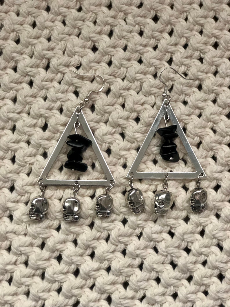 Triangle Skull Earrings image 5