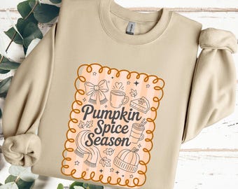 Pumpkin Spice Season Sweatshirt Cute Fall Sweatshirt Women Fall Clothing Sweaters Cozy Weather Sweatshirt Holiday Sweater Weather Sweater
