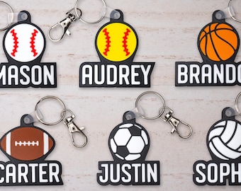 Personalized Sports Bag Tags Keychain Charm