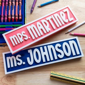 Personalized Teacher Name Plate, Teacher Name Sign, Teacher Gift, Daycare Gift, Office Name Plate