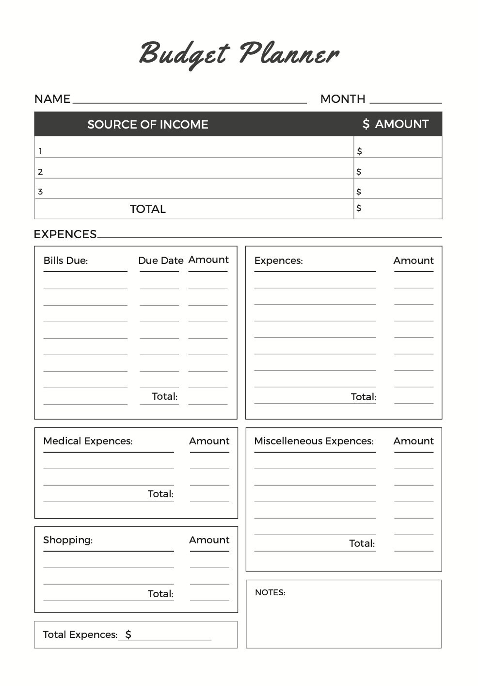 digital budget planner digital budget planner
