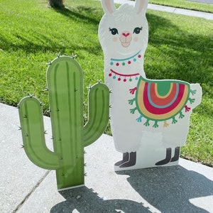 Llama Cactus Standee Props Party Decorations