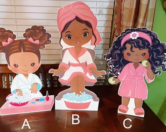Spa Party Character Prop Kids Birthday Party Decoration Ideas Cutouts