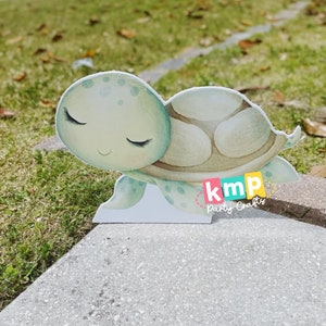Ideas de decoración para fiestas de cumpleaños infantiles con personajes de tortugas marinas recortables