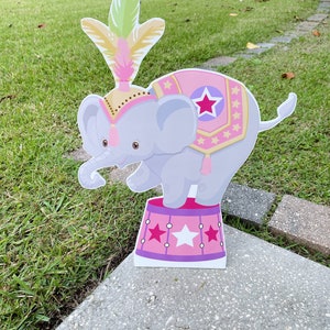 Pastel Circus Character Prop Kids Birthday Party Decoration Ideas Cutouts