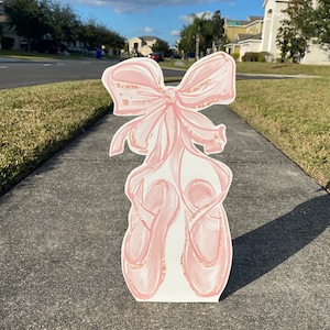 Zapatos de bailarina de niña rosa, personaje de utilería, ideas de decoración para fiestas infantiles, recortes