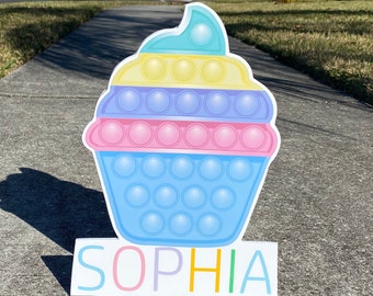 Personalized Pop It Character Prop Kids Birthday Party Decoration Ideas Cutouts