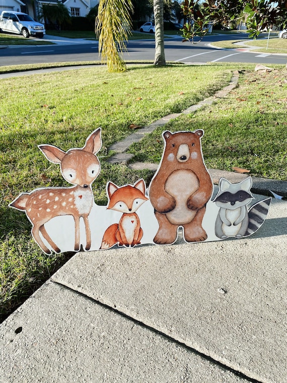 Woodland Animals Group Standee Prop Party Decorations - Etsy