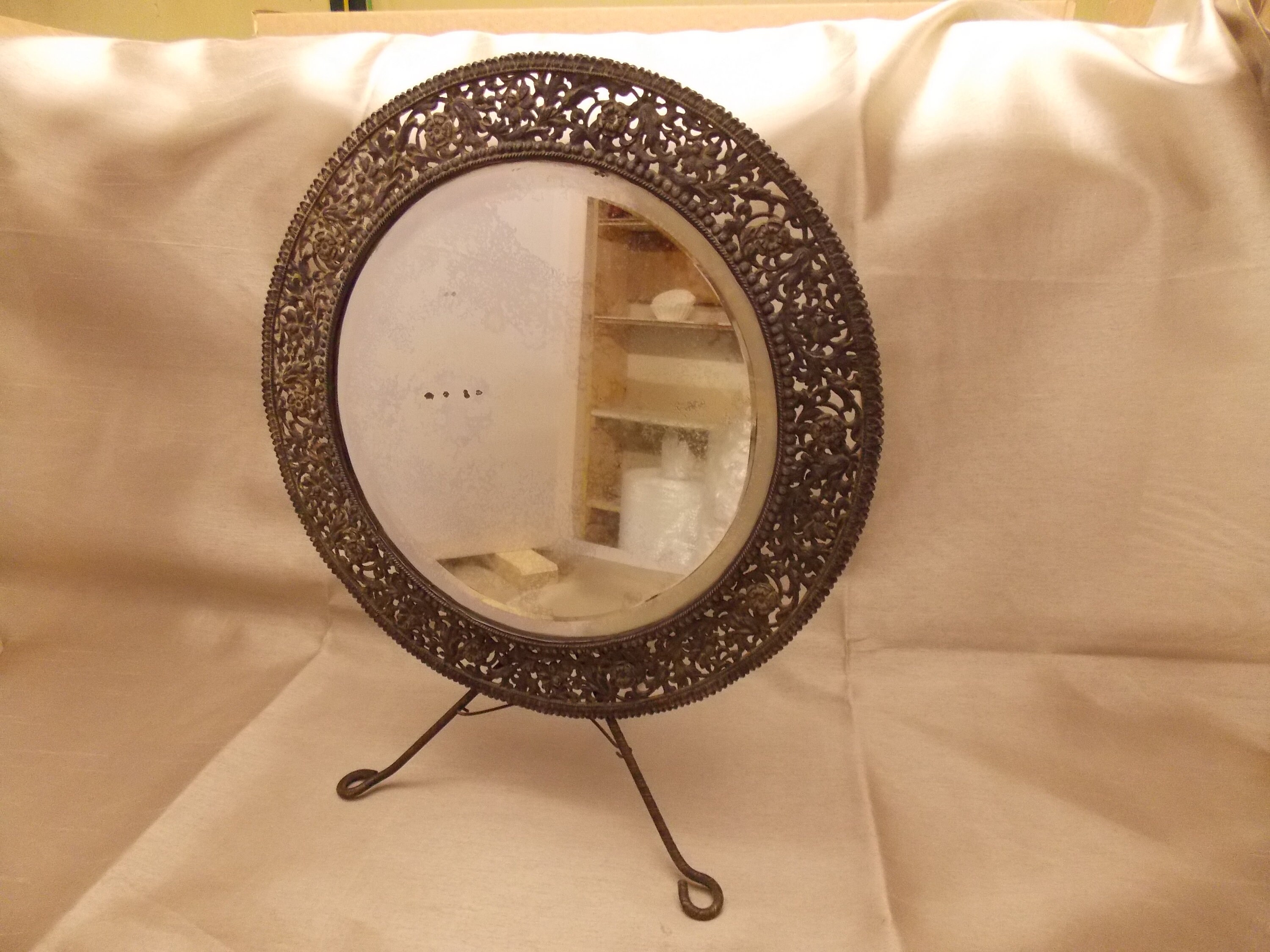 Antique Table Top Mirror on Stand Free Standing Mirror Etsy