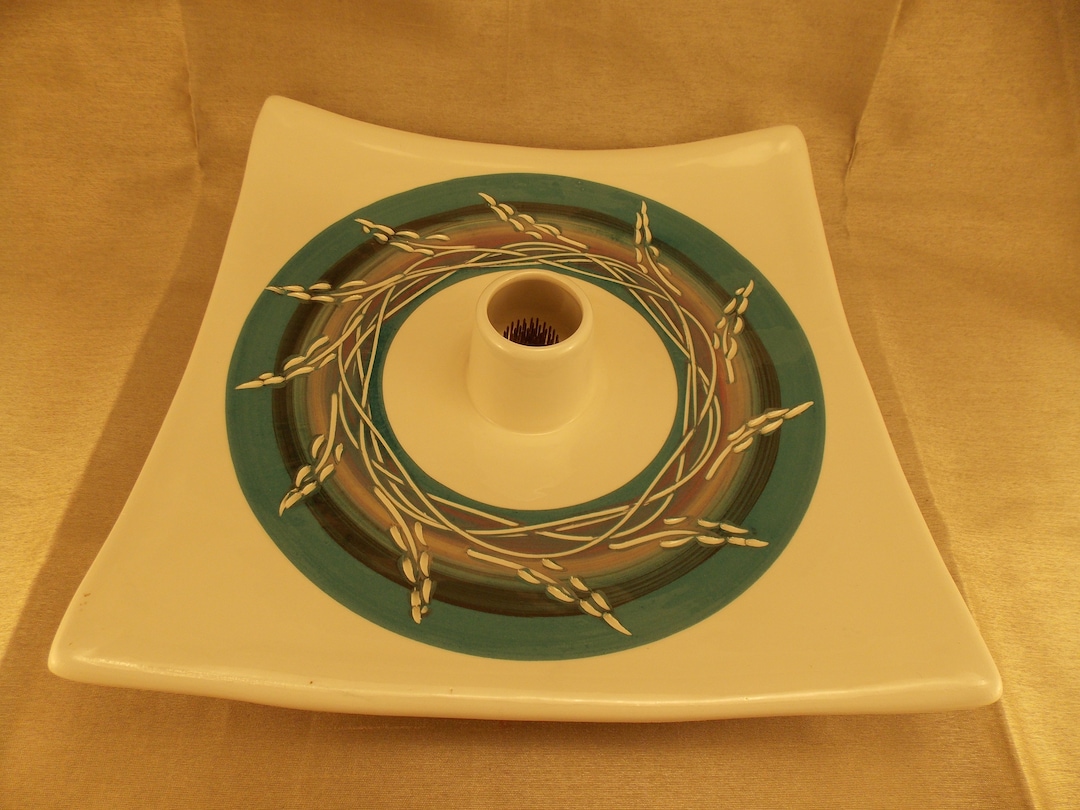 Ikebana Ware Platter With Flower Frog Etsy