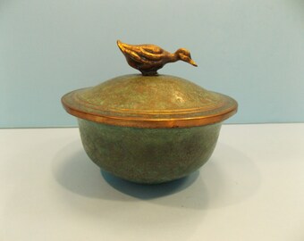 montage skæbnesvangre form Vintage Carl Sorensen Bronze Verdigris Covered Bowl With Duck - Etsy