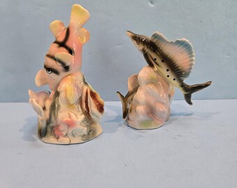 Vintage fish figurines nautical decor