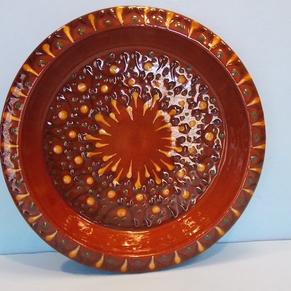 Vintage Kandern Germany slipware pie plate