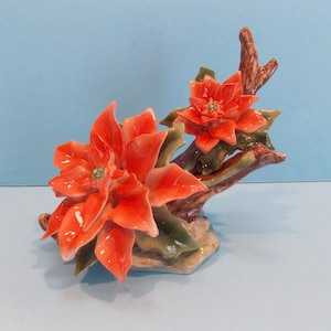 Porcelain poinsettia figurine