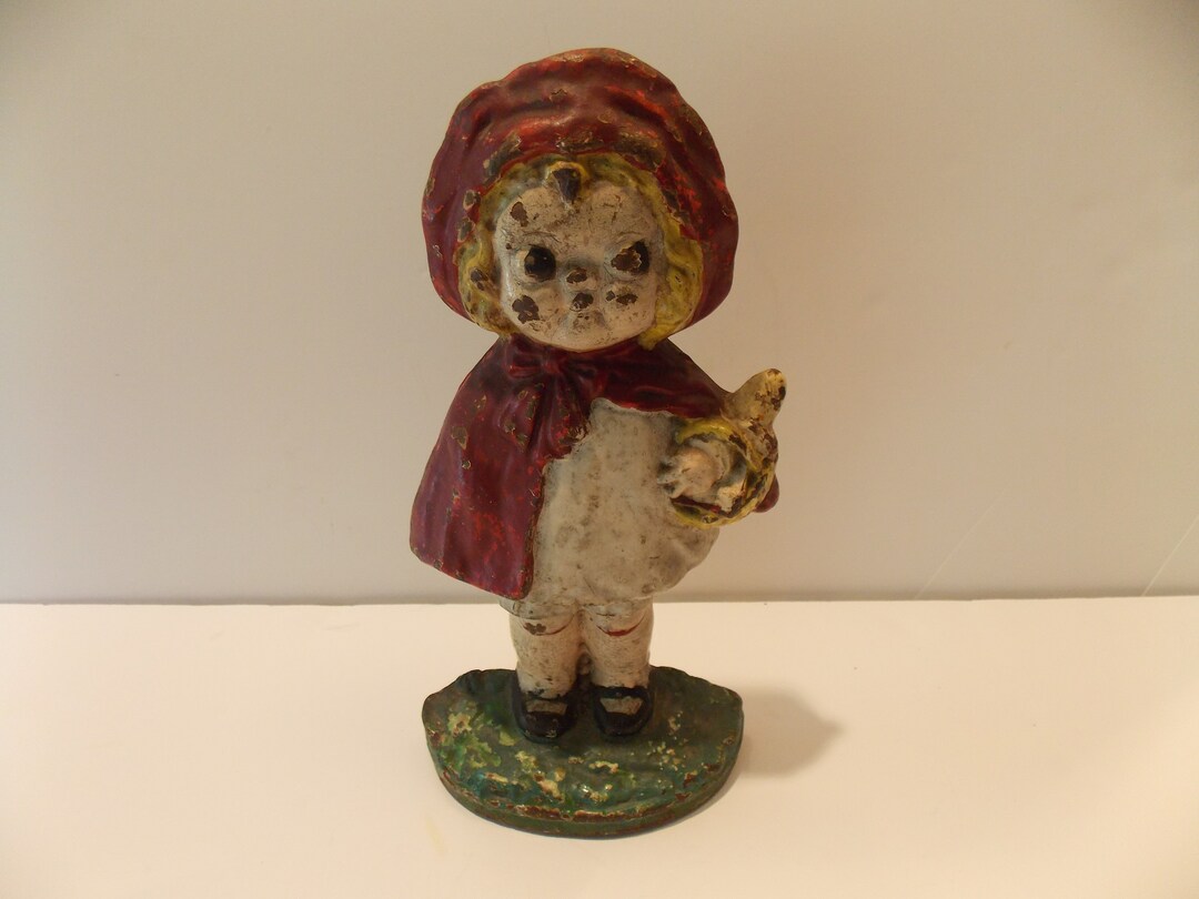 Antique Hubley Door Stop Little Red Riding Hood by Grace Drayton Etsy