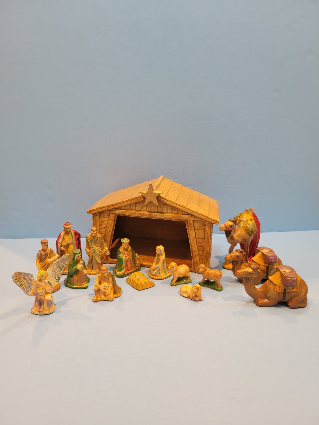 Vintage Handmade Ceramic Nativity Set Etsy
