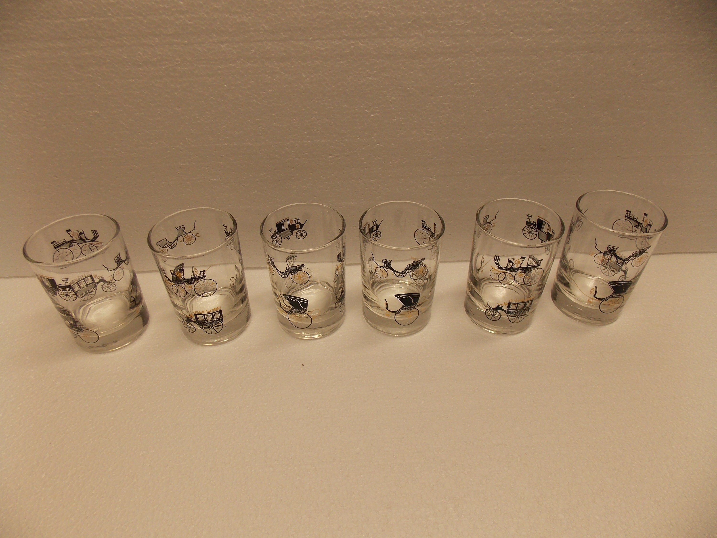 Vintage Libbey Weathervane Curio Cocktail Glasses Set of 4 — 22k Gold 4 x  3.25