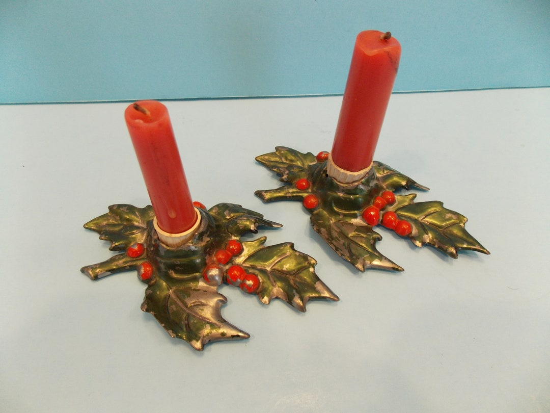Vintage Christmas Candle Holders 