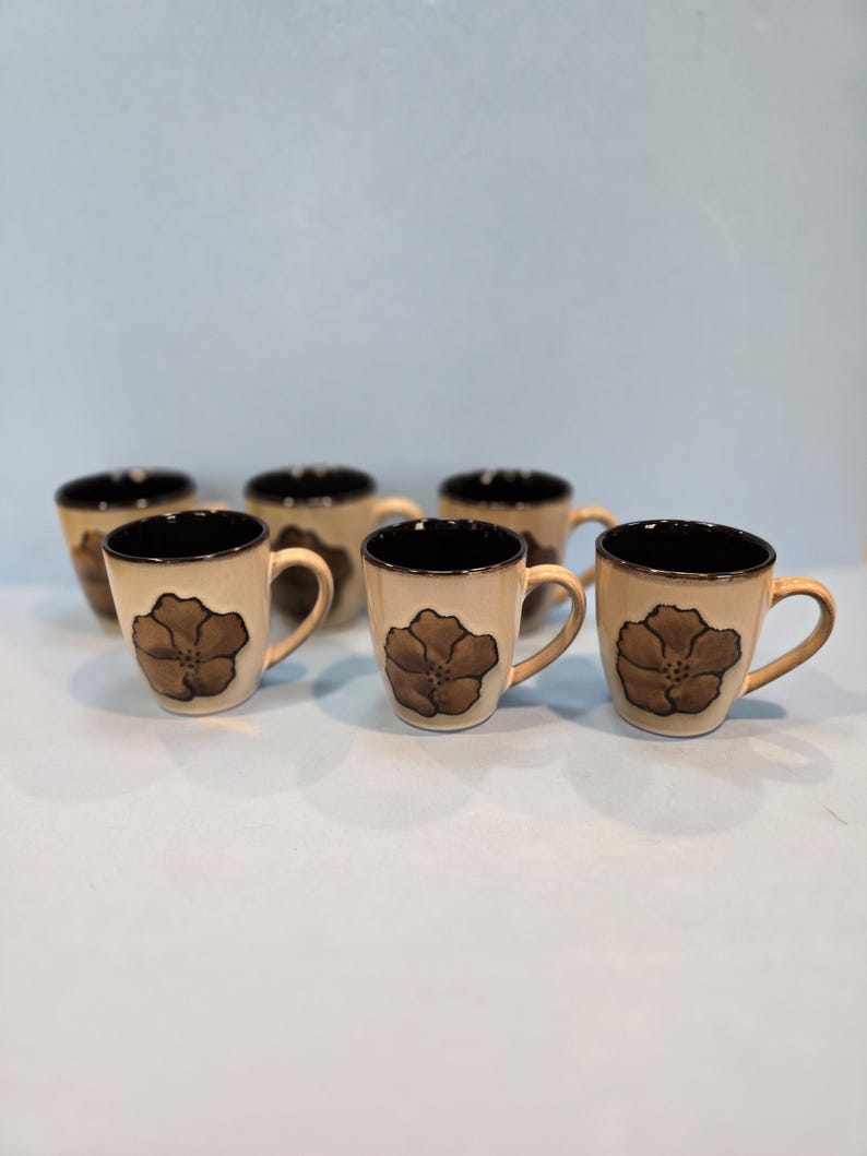 Pfaltzgraff Painted Poppies Coffee Mugs