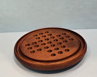 Vintage round Chinese checkers wooden board