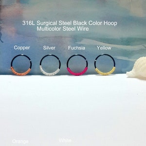 Surgical Steel Tiny Nose Hoop 18G 20G 22G 316L Gold Silver Black 6/8/10mm Seamles Hoop Cartilage Hypoallergenic Helix Lobe Ring-Jewelry Gift