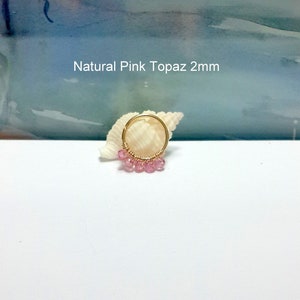 20G Clicker Natürliche Rosa Topas Gelbgold Edelstahl 6/8/10 mm Nahtlose Continious Hoop Knorpel Helix Conch Hypoallergene Lobe Ring