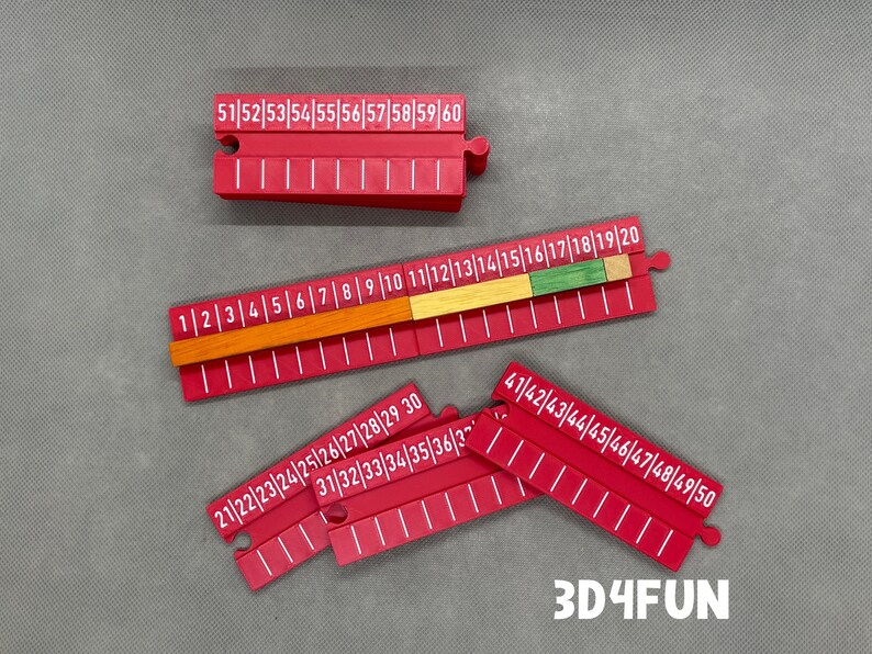 Number Tracks (for Use With Cuisenaire Rods) - Etsy Australia