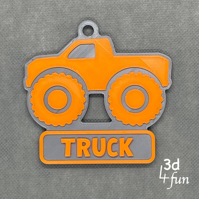 Character Name Tag / School Bag Tag Truck Personalised image 2