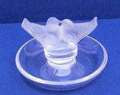 LALIQUE Uccellini in Amore, Vintage, Anni 50, CRISTALLO Vintage, Collectible, Cristallo, Renè Lalique, LALIQUE Piattino Colombi,