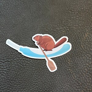 Beaver on a Cooter Canoe Waterproof Sticker- Funny Nurse Sticker