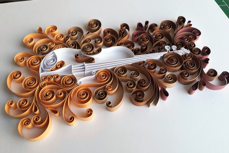 Violin Quilling Paper Art Etsy