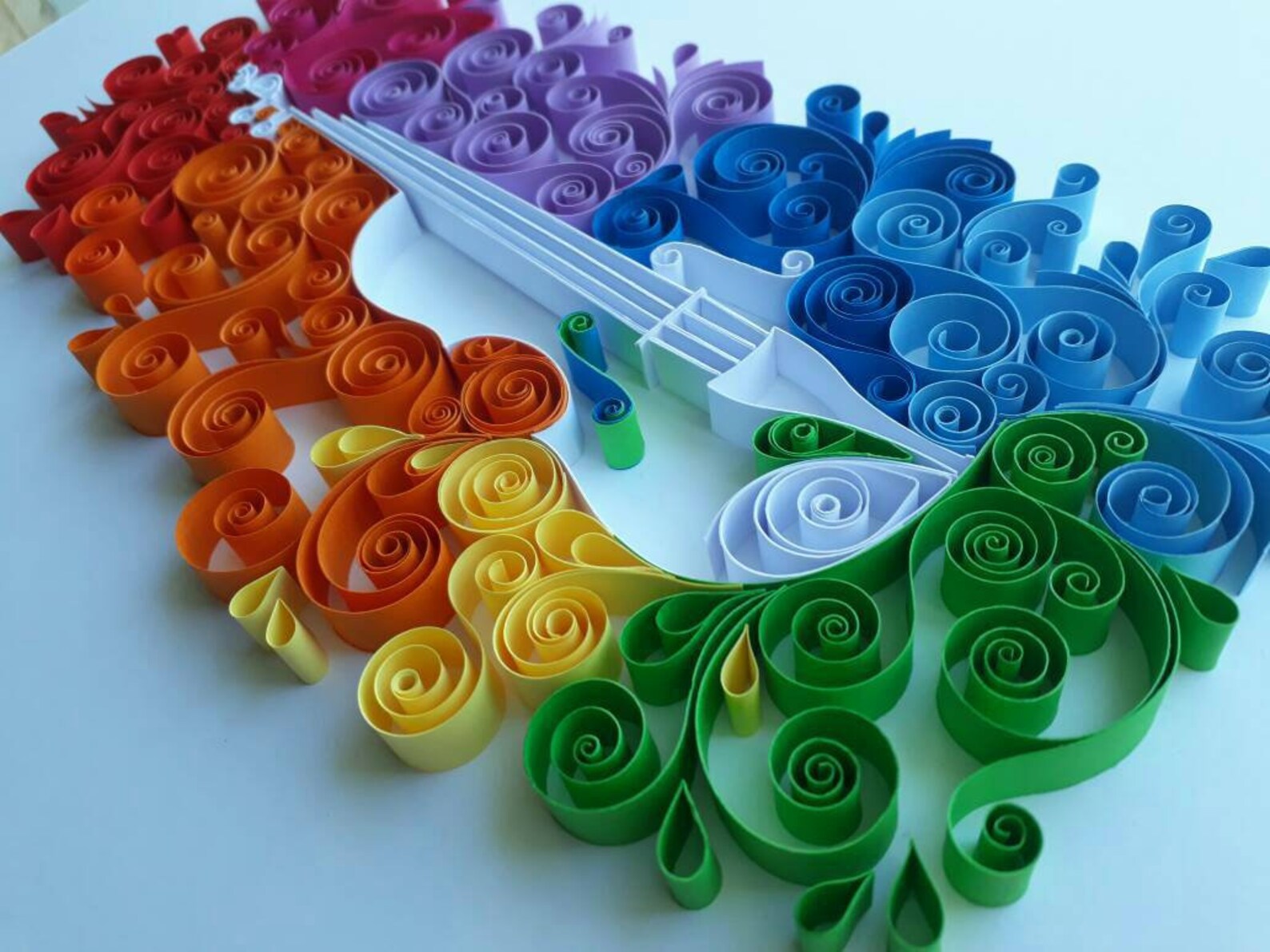 Multicolored Violin Quilling Paper Art Etsy