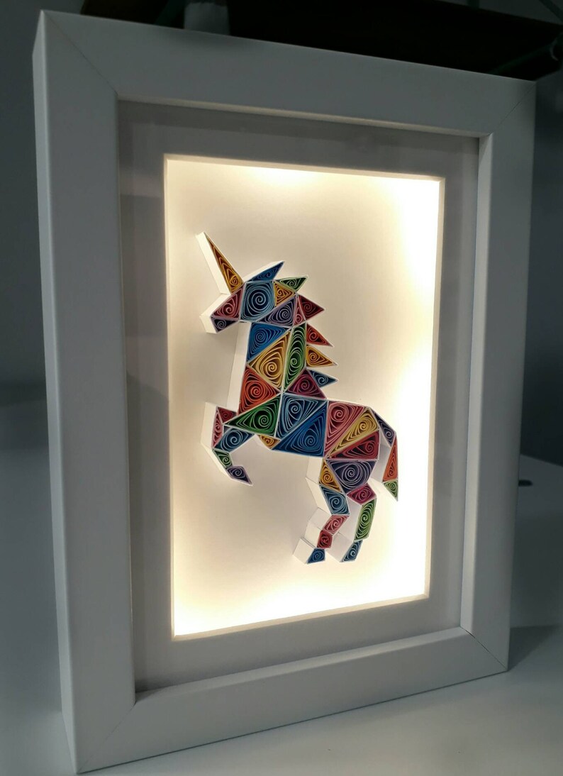 cute geometric unicorn paper quilling art etsy