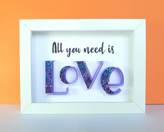 Download All You Need Is Love 3d Paper Quilling Art Etsy