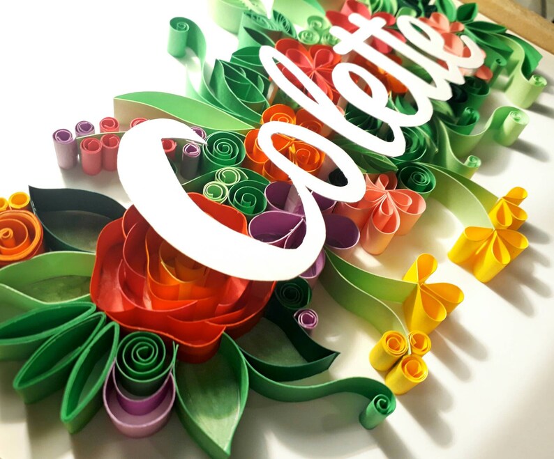 Personalized name sign paper quilling art Etsy