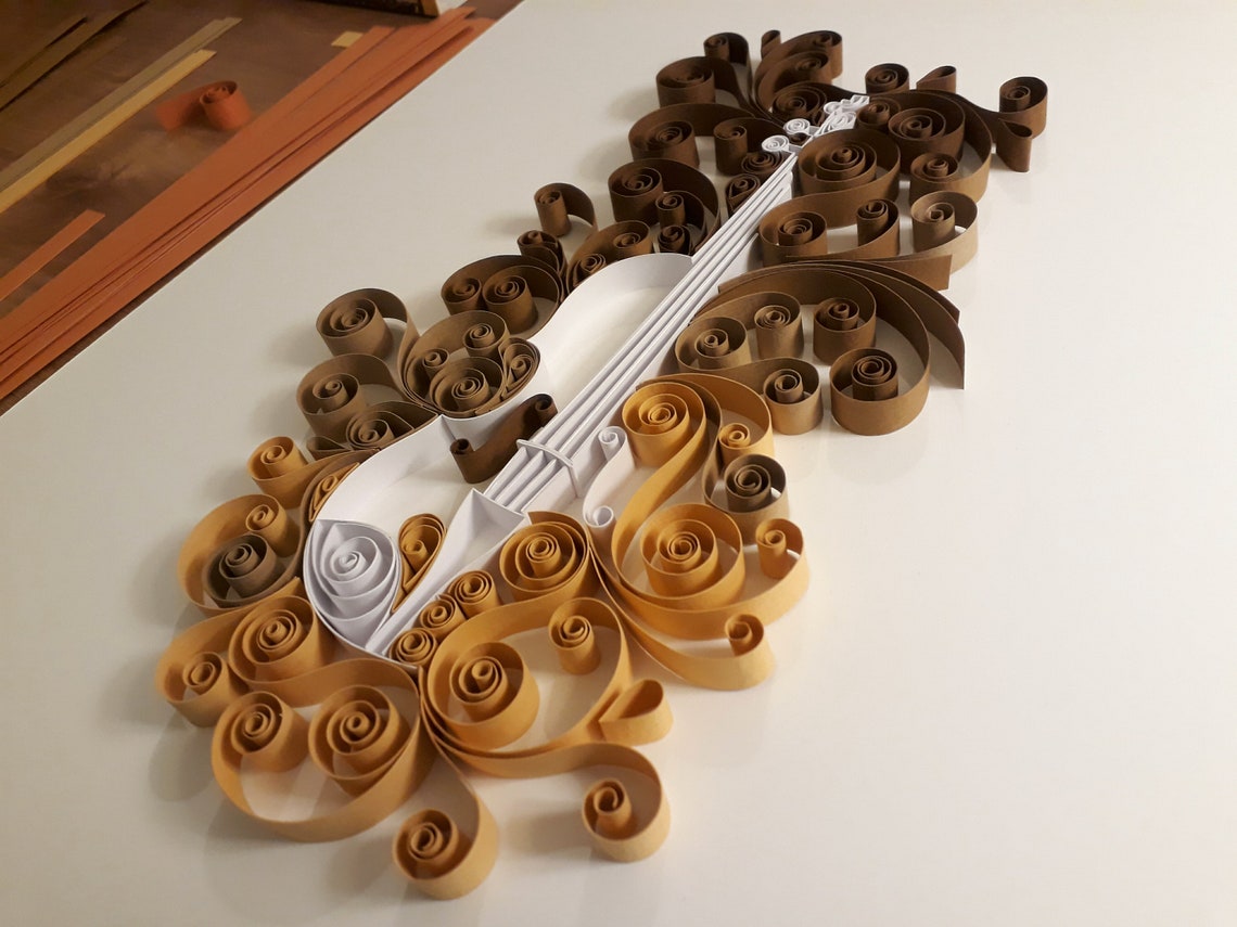 Violin Quilling Paper Art Etsy