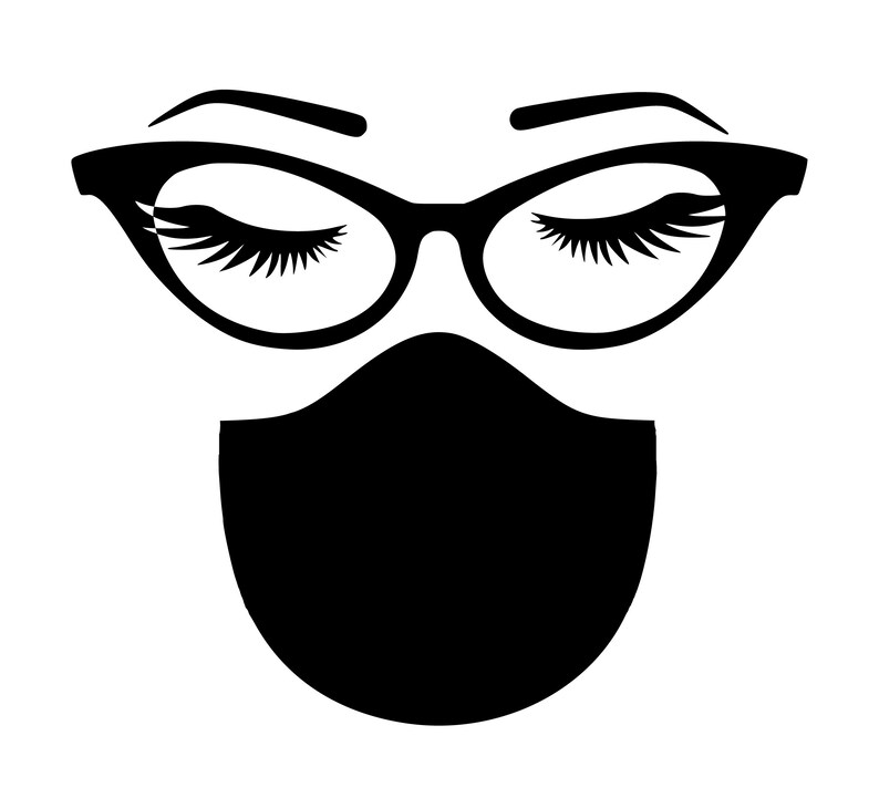 Face With Mask and Glasses Instant Download SVG PNG EPS Etsy