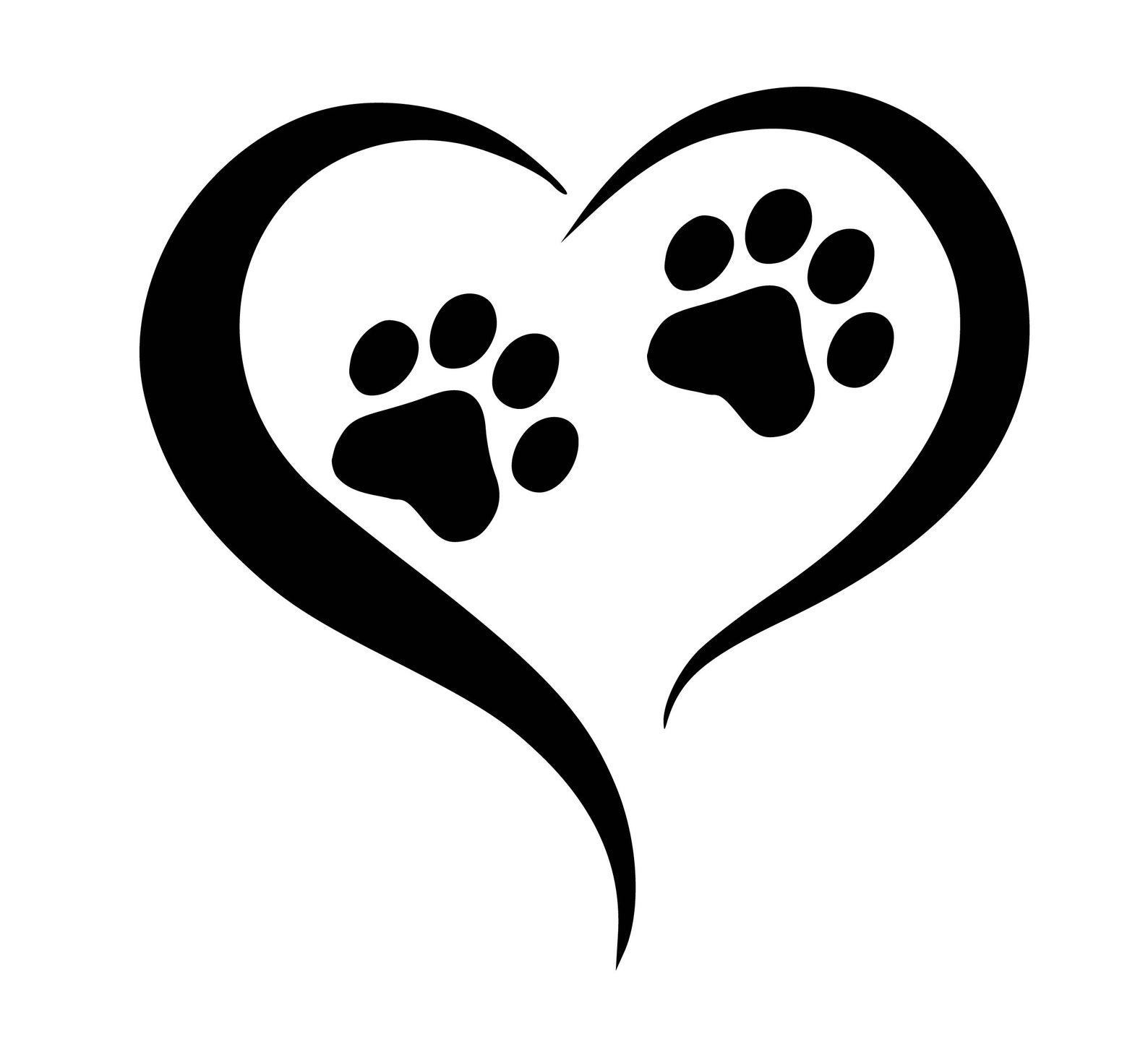 Hund Pfoten Öffnen Herz Instant Download SVG PNG EPS Dxf Etsy