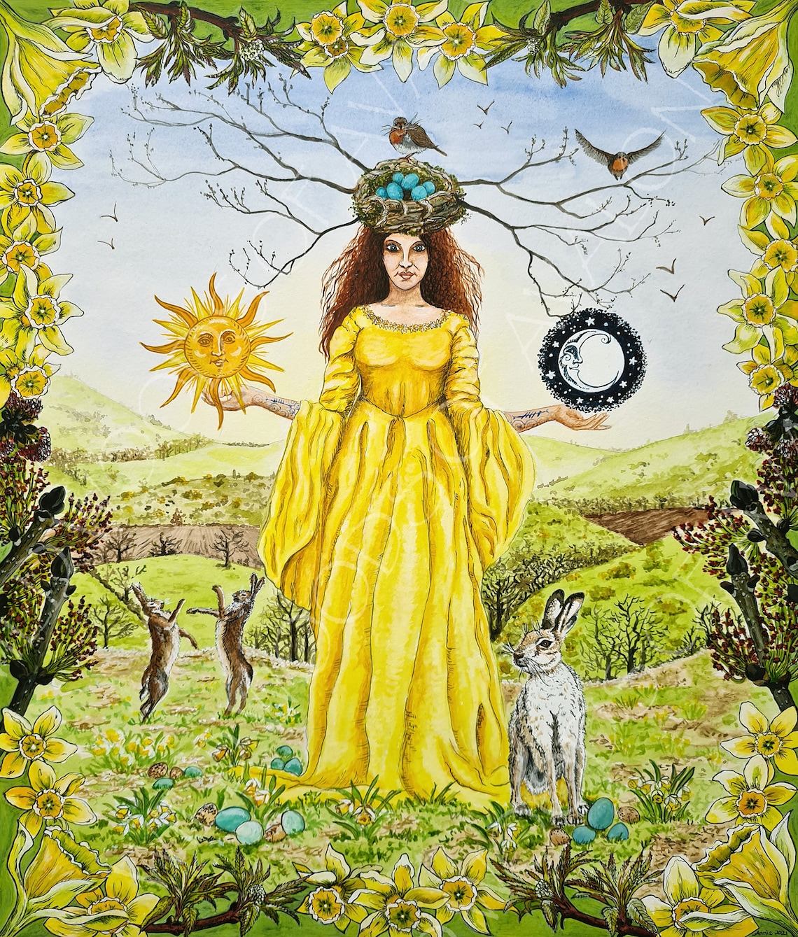 OSTARA Spring Equinox Pagan Spring Goddess Hare Wheel of Etsy