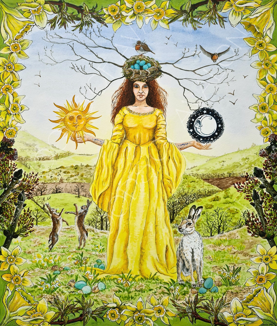 OSTARA Spring Equinox Pagan Spring Goddess Hare Wheel of Etsy