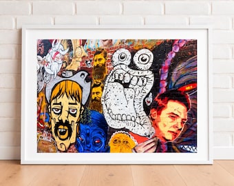 Melbourne Street Art Photography Print, Colourful Graffiti Wall Art, Framed or Unframed