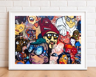 Melbourne Street Art Photography Print, Colourful Graffiti Wall Art, Framed or Unframed