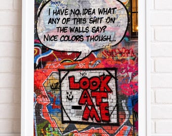Melbourne Street Art Photo Print, Colourful Graffiti Wall Art, Urban Photography