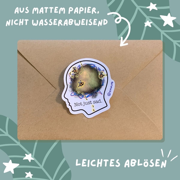 Niet alleen verdrietig - Sticker | Bewustzijnsstickers voor geestelijke gezondheid