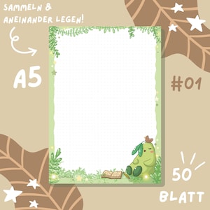 Chumpel Block 01 DIN A5 Notizblock 50 Blatt, 80gr, 100% Recyclingpapier, klimaneutral gedruckt, Dots, Bullet Journaling Bild 1