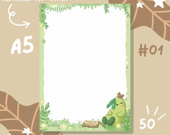 Bloc Chumpel n.° 01 - Bloc de notas DIN A5 | 50 hojas, 80 g/m², papel 100 % reciclado, impresión climáticamente neutra, puntos, bullet journaling