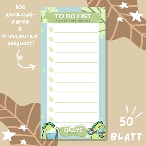 TO DO List - DIN long notepad, 50 sheets, 80g, 100% recycled paper, climate-neutrally printed