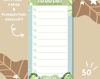 Lista de tareas - Bloc de notas DIN largo, 50 hojas, 80 g/m², papel 100 % reciclado, impresión climáticamente neutra