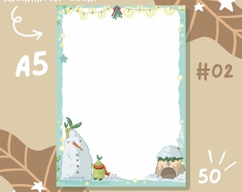 Bloc de notas Chumpel Block n.° 02 - Bloc de notas DIN A5 | 50 hojas, 80 g/m², papel 100 % reciclado, impresión climáticamente neutra, puntos, bullet journaling
